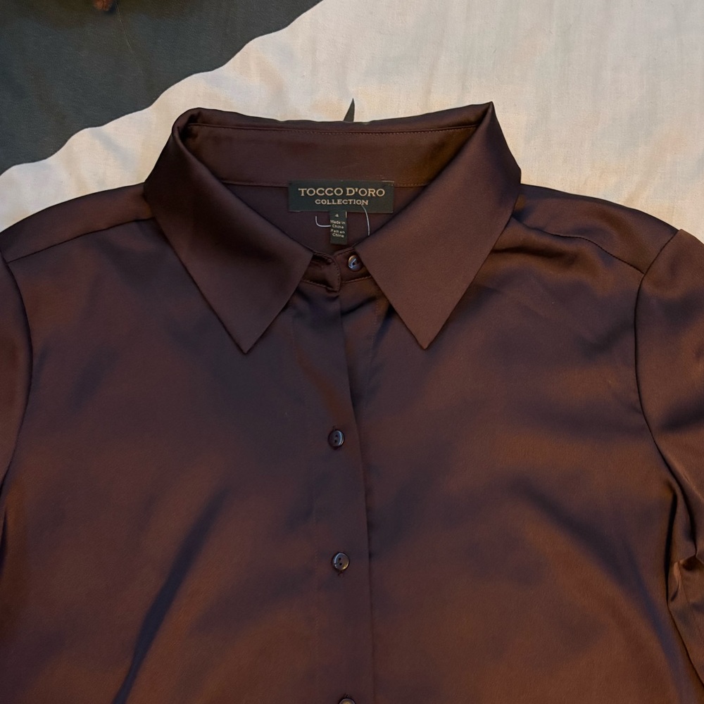 TOCCO B’ORO Collection brown Silky Dress Shirt